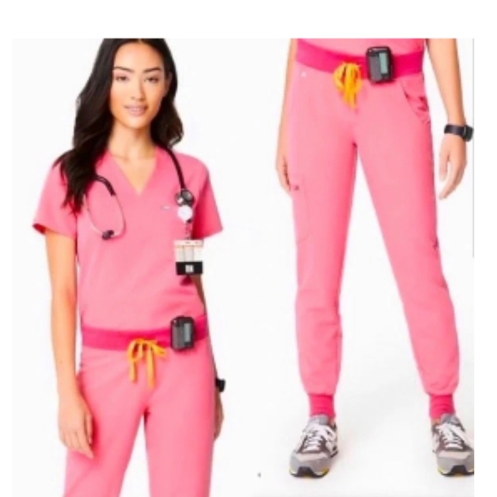 FIGS pants neon pink scrubs zamora jogger style size M